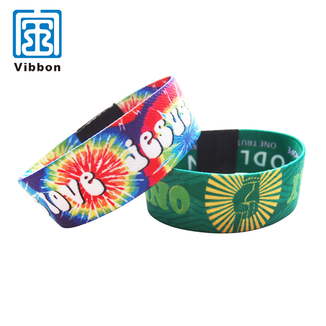 China Supplier Professional Made Elastic Cheap Printed Polyester Wristbands